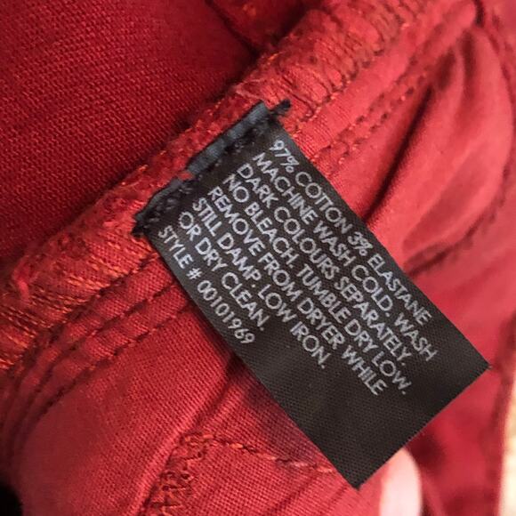 Club Monaco Cropped Red Colored Denim Skinny Jeans - Picture 7 of 7